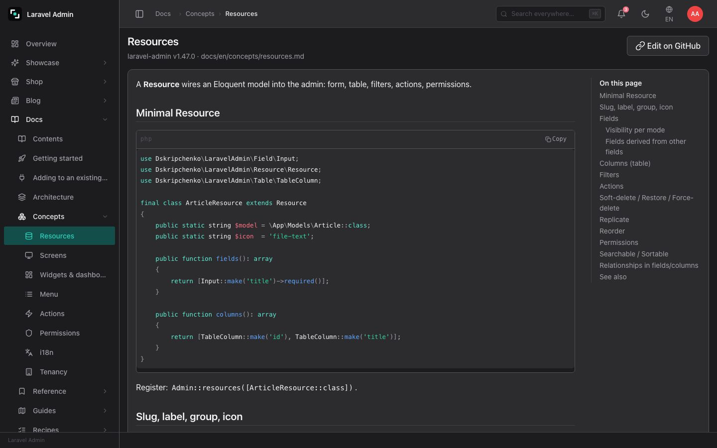 This documentation, rendered by the panel.